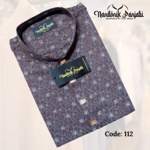 Tinsel Cotton Print Panjabi Red – 111 Code