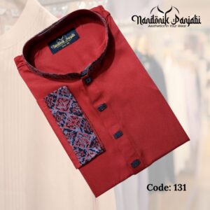 Tencel Cotton Maroon Color Panjabi - 131 Code