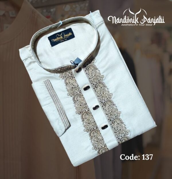 Nandonik Off White Color Panjabi 137 code