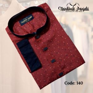Poly Viscose Red Color Panjabi 140 Code